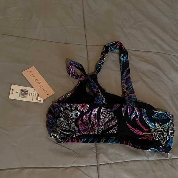 Indigo sky One Shoulder Bandeau Bikini Top size M - Picture 2 of 3